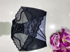 Black Lace & Mesh Brief Panty