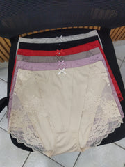 Amara lace high-waist brief with floral lace detailing