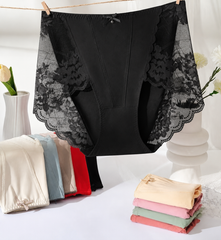 Amara lace high-waist brief with floral lace detailing