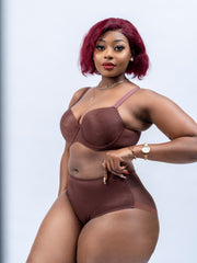 Zuri midnight chocolate brown curves bra set
