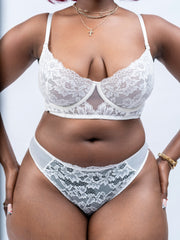 Yara lace white bra set