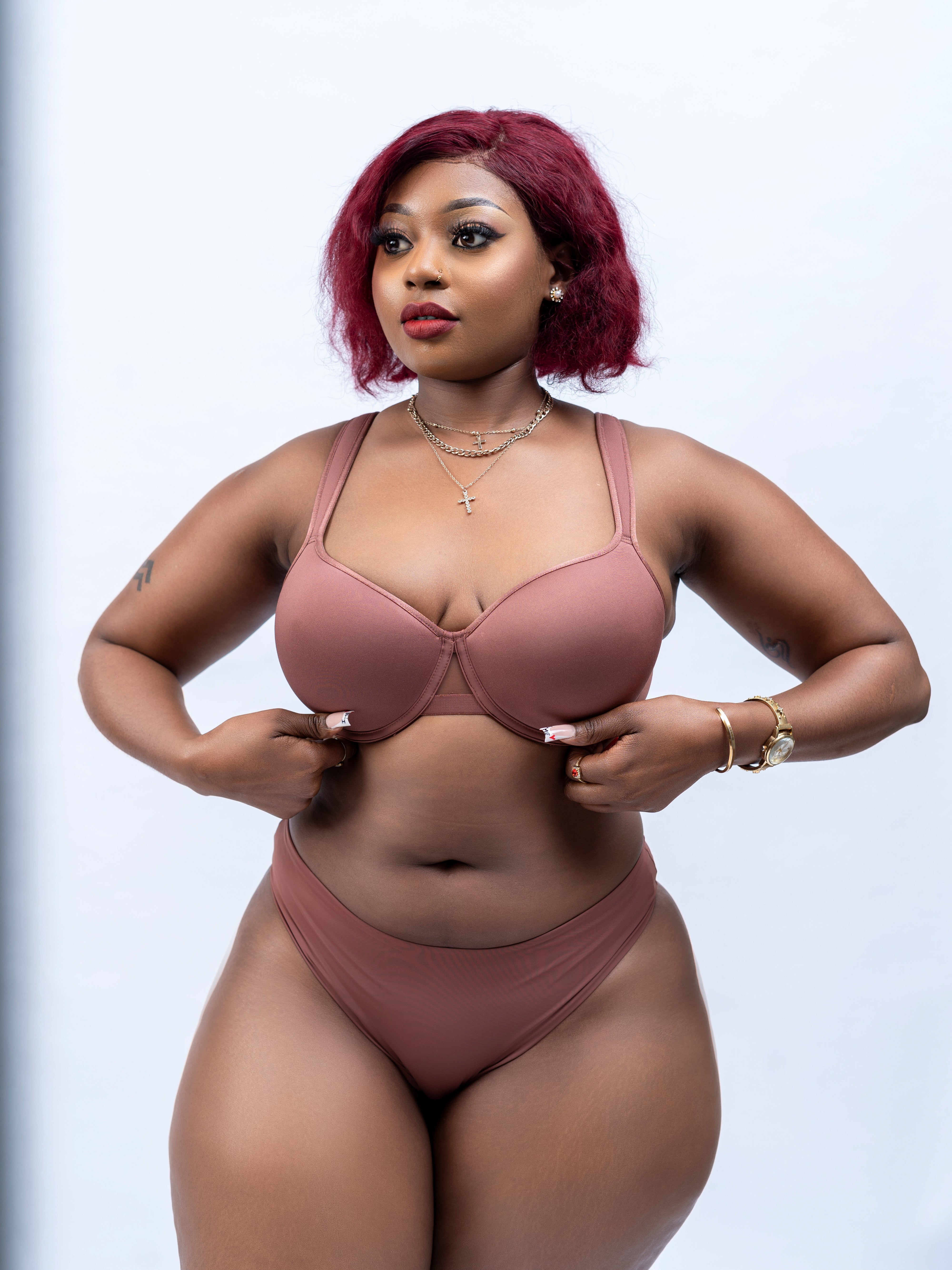 Seamless T-shirt Cocoa bra set