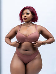 Seamless T-shirt Cocoa bra set