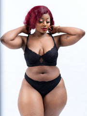 Yara Black Lace Bra & Panty Set