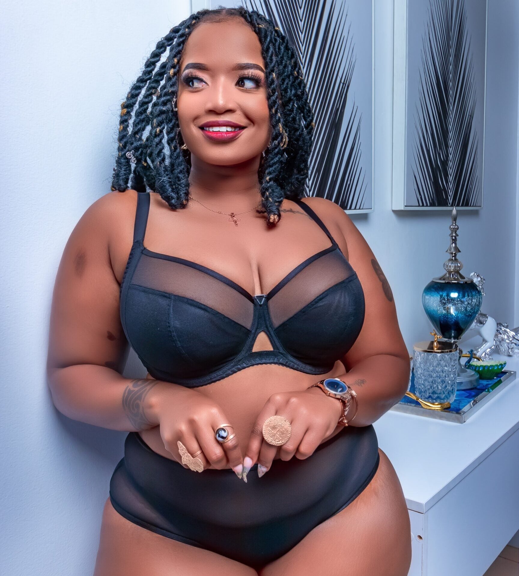 Malkia Mesh Bra Set – Luxury Plus Size Bra for Kenyan Women