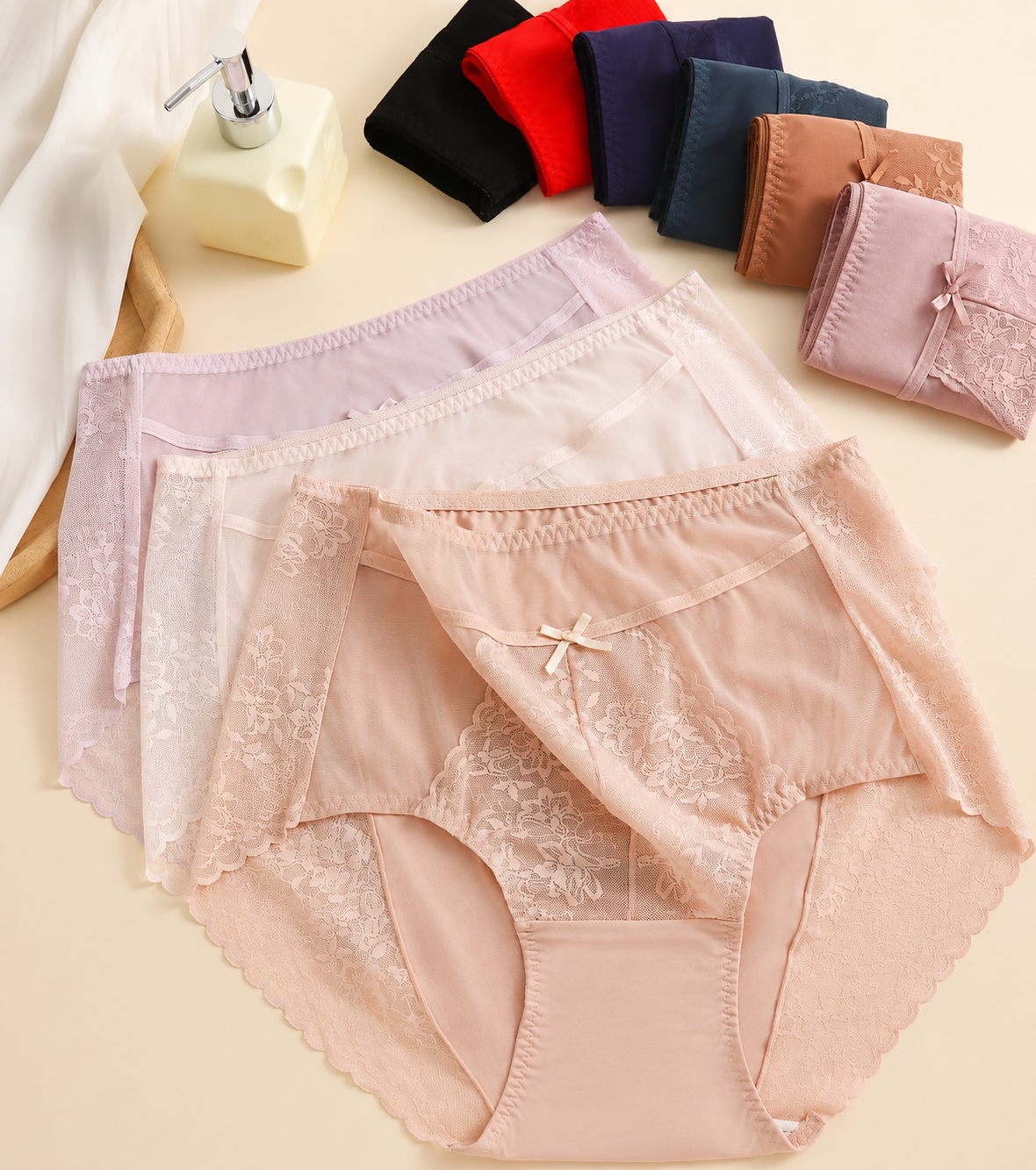 Nyla lace briefs with delicate floral lace detailing