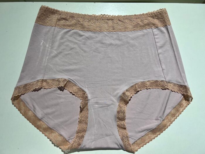 Light Purple with beige Lace Cotton Trim Panty for sizes 18 to 24