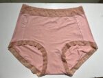 Baby pink with beige Lace Cotton Trim Panty for sizes 18 to 24