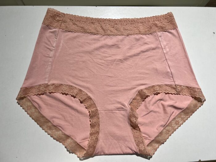 Baby pink with beige Lace Cotton Trim Panty for sizes 18 to 24