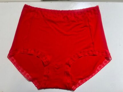 Red Lace Cotton Trim Panty for sizes 18 to 24