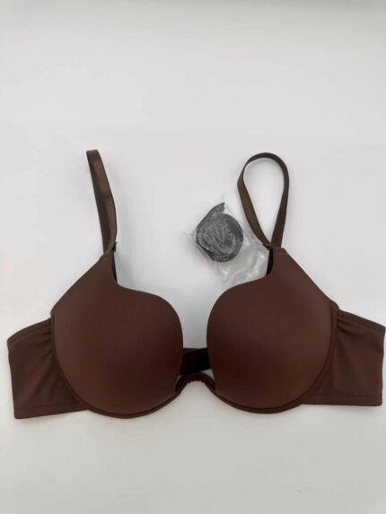 Chocolate brown padded underwire T-shirt bra with smooth seamless cups and adjustable straps, ideal for everyday wear in Kenya.