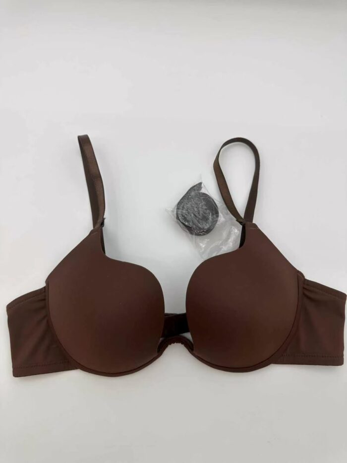 Chocolate brown padded underwire T-shirt bra with smooth seamless cups and adjustable straps, ideal for everyday wear in Kenya.